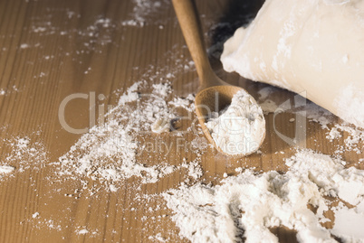 rolling pin and flour