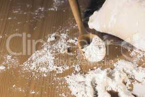 rolling pin and flour