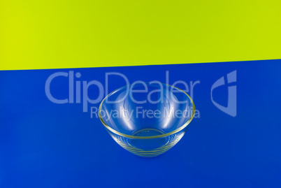 glass bowl on a colorful background