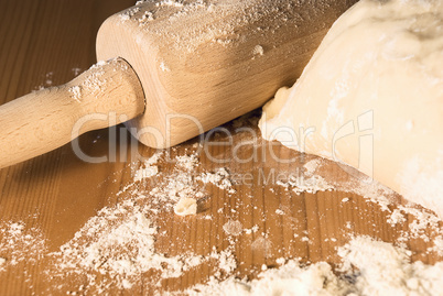 rolling pin and flour