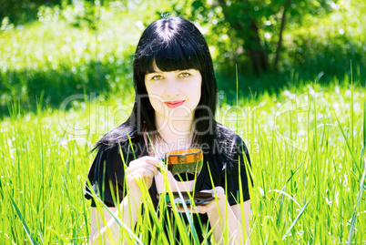 portrait of beautiful young women in nature