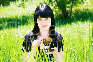 portrait of beautiful young women in nature