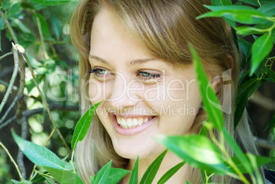 portrait of beautiful young women in nature