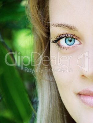 portrait of beautiful young women in nature