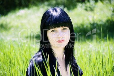 portrait of beautiful young women in nature