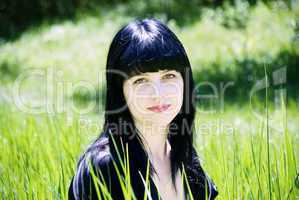 portrait of beautiful young women in nature