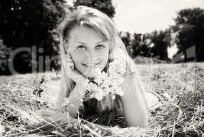 portrait of beautiful young women in nature