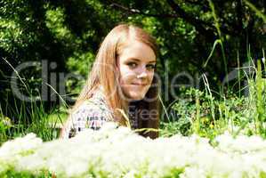 portrait of beautiful young women in nature