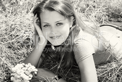 portrait of beautiful young women in nature