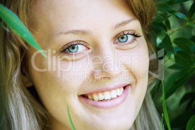 portrait of beautiful young women in nature