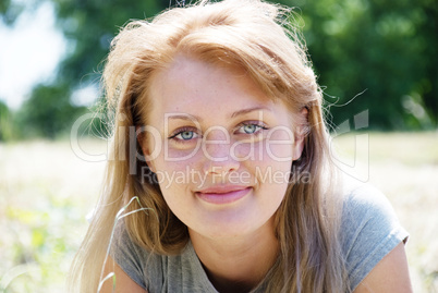 portrait of beautiful young women in nature