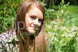 portrait of beautiful young women in nature