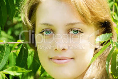 portrait of beautiful young women in nature