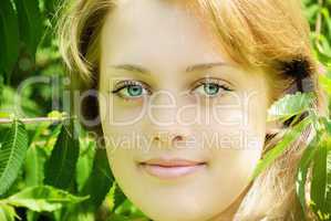 portrait of beautiful young women in nature