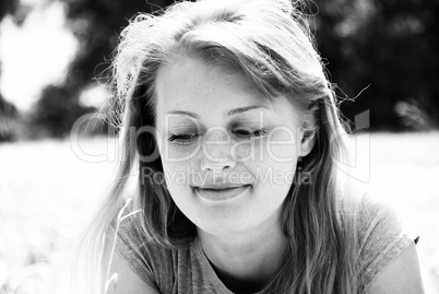 portrait of beautiful young women in nature