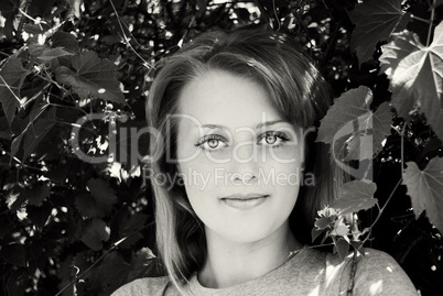 portrait of beautiful young women in nature