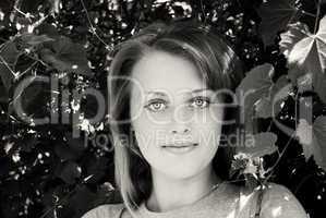 portrait of beautiful young women in nature