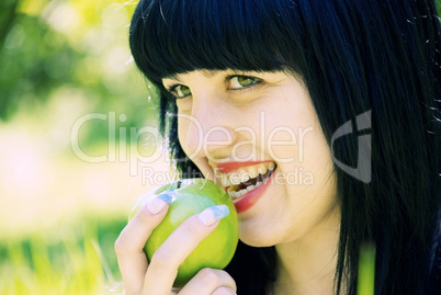 portrait of beautiful young women in nature