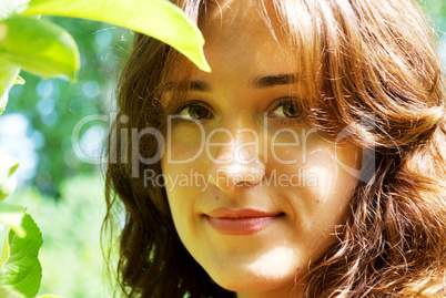 portrait of beautiful young women in nature