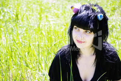 portrait of beautiful young women in nature