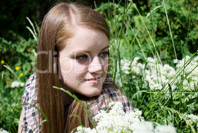 portrait of beautiful young women in nature