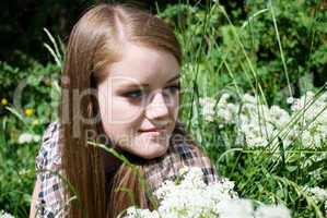 portrait of beautiful young women in nature