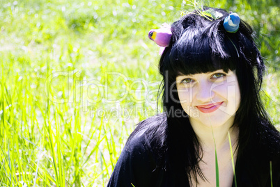 portrait of beautiful young women in nature