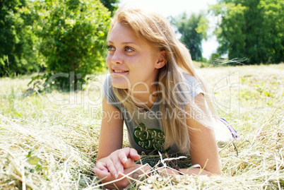 portrait of beautiful young women in nature