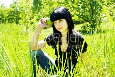 portrait of beautiful young women in nature