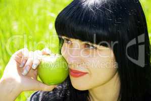 portrait of beautiful young women in nature