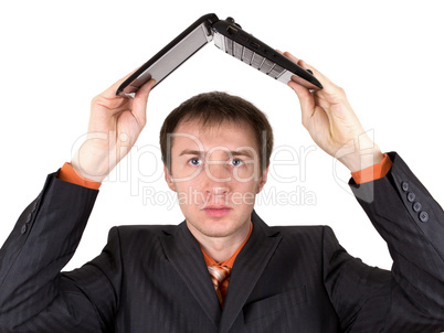 A young man with laptop