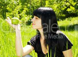 portrait of beautiful young women in nature