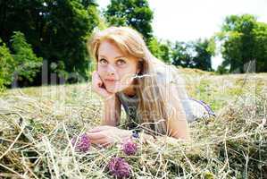 portrait of beautiful young women in nature