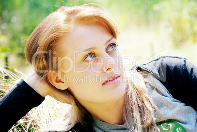 portrait of beautiful young women in nature