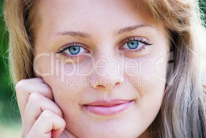 portrait of beautiful young women in nature