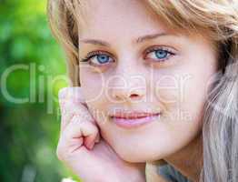 portrait of beautiful young women in nature