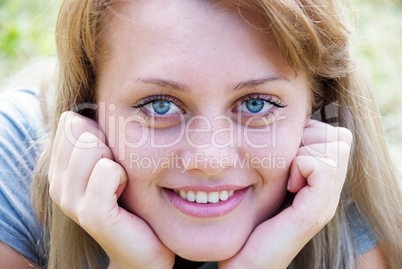 portrait of beautiful young women in nature