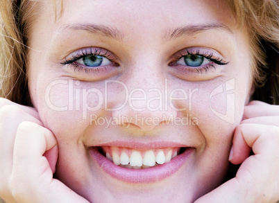 portrait of beautiful young women in nature