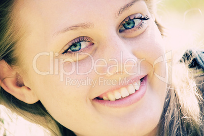 portrait of beautiful young women in nature