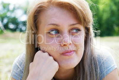 portrait of beautiful young women in nature