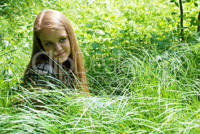 portrait of beautiful young women in nature