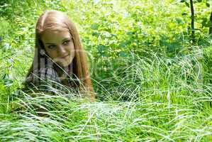 portrait of beautiful young women in nature