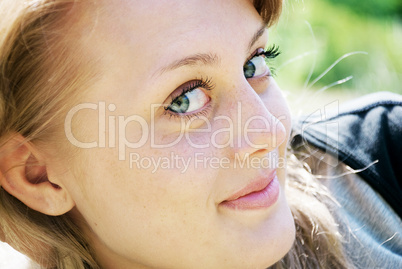 portrait of beautiful young women in nature