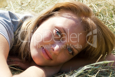 portrait of beautiful young women in nature