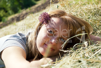 portrait of beautiful young women in nature