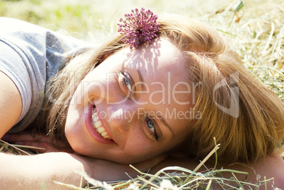 portrait of beautiful young women in nature