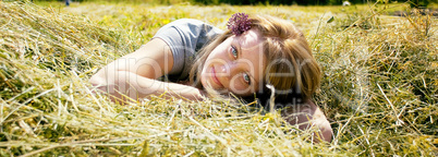 portrait of beautiful young women in nature