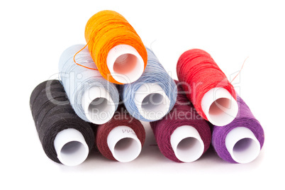 Multi-colored threads of a mouline thread