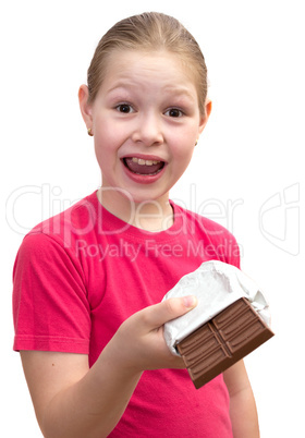 The girl with a chocolate