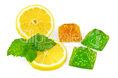 Jelly yellow and green with lemon and mint